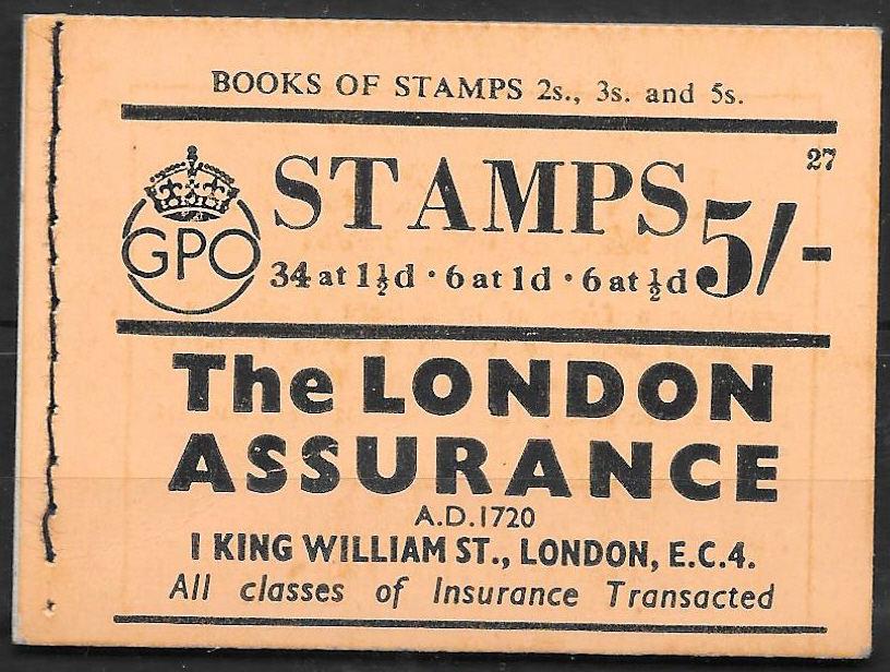 (image for) BD24 George VI 1938 5/- Stitched Booklet Edition 27.